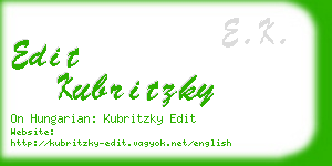 edit kubritzky business card